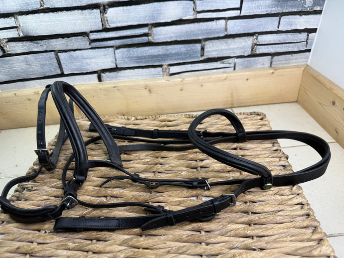 S/H James Sterling Raised Flash Competition Bridle - Black - Full