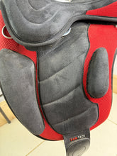 Load image into Gallery viewer, 15” Zain Tack Treeless Pony Saddle - Red/Black