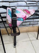 Load image into Gallery viewer, Tiny Fleece Shetland/Pony Pad Saddle -Complete with Girth &amp; Stirrups- Pink Cowgirl