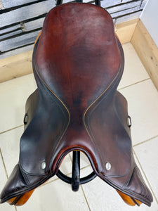16 1/2” MW Harry Dabbs Original AO Close Contact Jump Saddle - Brown