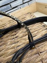 Load image into Gallery viewer, S/H Schockemohle Crystal Brow Double Bridle - Black/Brass - Cob