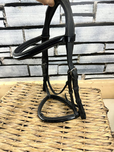 S/H Argenta Patent Padded Cavesson Bridle - Pony - Black