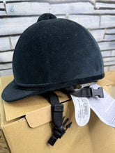 Load image into Gallery viewer, Charles Owen YR8 Velvet Riding Hat - Black - 6 5/8 - 54cm