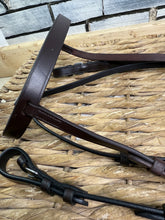 Load image into Gallery viewer, S/H Hunter Cavesson Snaffle Bridle -Brown- Large Pony/Sml Cob
