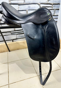 17 1/2” Wide Ideal Jessica Dressage Saddle - Black