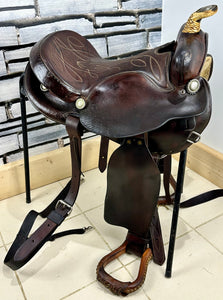 16” Bunkhouse Leather Banderas Texas Western Saddle - Brown