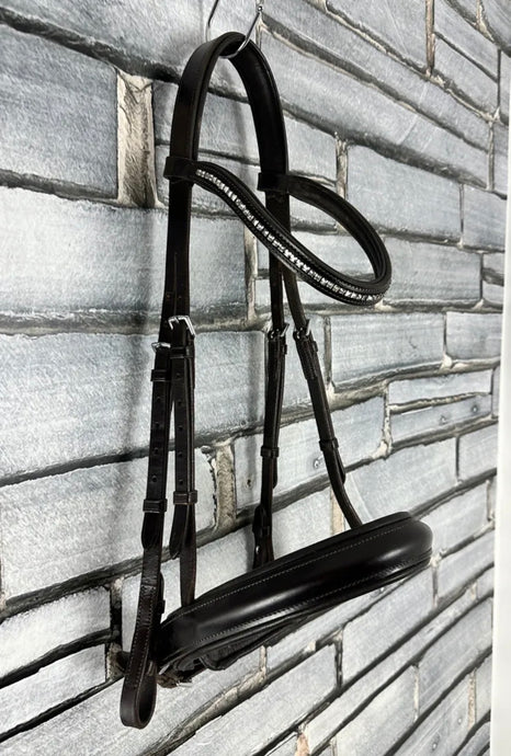 S/H Schockemohle Dressage Bridle -Padded Nose- Brown -Full