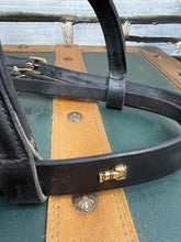 Load image into Gallery viewer, Sabre Flash Bridle - Black/Brass - Cob - Traditional English Leather