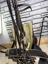 Load image into Gallery viewer, 15” Leather Western Set-Saddle, Headstall, Nathe Gag, Cinch