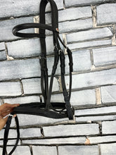Load image into Gallery viewer, S/H Full Size Zaldi Anatomic Padded Flash Bridle - Black