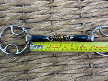 Load image into Gallery viewer, S/H 5 1/2” Wilkie Blue Sweet Iron - Brass Rollers Loop Bit