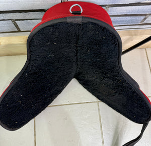 15” Zain Tack Treeless Pony Saddle - Red/Black