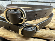 Load image into Gallery viewer, Leather Spur Straps - Brown/Black