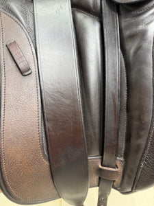 17” Wide Black Country Vinici Monoflap Dressage Saddle - Brown