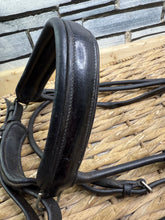 Load image into Gallery viewer, S/H Passier Rolled Dressage Snaffle Bridle - Black - Cob/Full