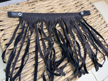 Load image into Gallery viewer, Spanish Leather Fly Fringe - Popper Attachment - Black/Brown