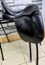 Load image into Gallery viewer, 16 1/2” XXW Ideal Suzannah Dressage Saddle -Black- Giant Blocks - Mega Wide!
