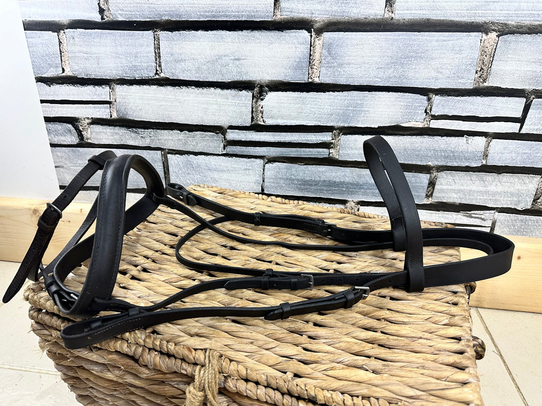 S/H English Heavyweight Flash Bridle - Brown - XF