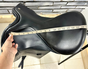 17 1/2” Wide Harry Dabbs Dressage Saddle - Black
