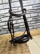 Load image into Gallery viewer, S/H Schockemohle Crystal Brow Double Bridle - Brown - Cob
