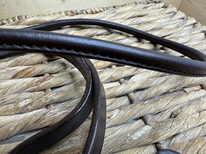 Rolled Leather In-Hand Show Lead - Brown