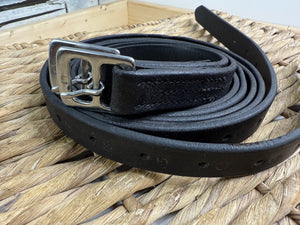 S/H 64” Gents Lemetex Stirrup Leathers - Black