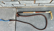 Load image into Gallery viewer, Gents Vintage Hunt Whip - Double Collars - Plaited Leather Thong