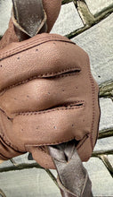 Load image into Gallery viewer, Plain Show Gloves - Technical Leather Look Fabric - Brown/Black - Showing/Working Hunter/Competition