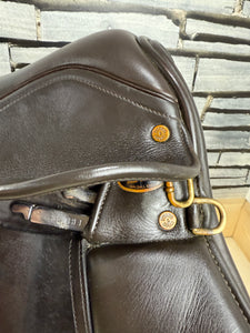 17 1/2” Medium Morris & Nolan High Wither Gold GP Saddle - Brown