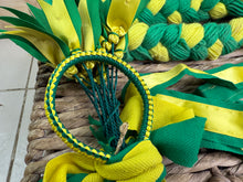 Load image into Gallery viewer, S/H Heavy Horse/Shire Ribbons, Flights &amp; Decoration-Green/Yellow