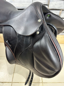 17 1/2” MW Devoucoux Chiberta O Monoflap Jump Saddle - Brown