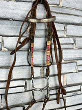 Load image into Gallery viewer, S/H Complete Beaded Decorative Western Headstall/Bridle - Brown - Full