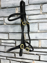 Load image into Gallery viewer, S/H English In-hand Showing Bridle - Black/Brass - Full
