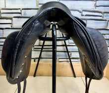 Load image into Gallery viewer, 17” Wide-XW AVA Flair Air Monoflap Dressage Saddle on 17” Panels-Black- Big Blocks