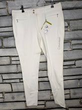 Load image into Gallery viewer, Samshield Premium Line Adele Holographic Competition Breeches - Size UK 14 - White