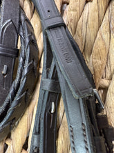 Load image into Gallery viewer, S/H Full Size Double Bridle Set -Slip Head, Bits &amp; Reins- Brown