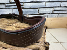 Load image into Gallery viewer, S/H Anatomic Padded Removable Flash Bridle - Brown/Tan - Cob
