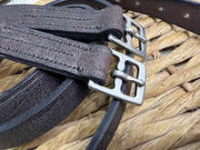 Load image into Gallery viewer, English Made Buffalo Leather Traditional Hunting Stirrup Leathers - Brown