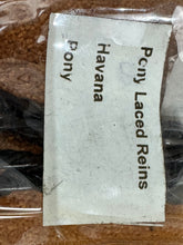 Load image into Gallery viewer, Caldene Laced Leather Reins - Brown - Pony
