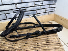 Load image into Gallery viewer, S/H Albion English KB Flash Snaffle Bridle - Black - Full