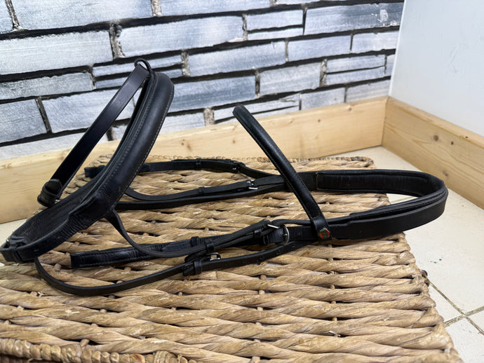 S/H Albion English KB Flash Snaffle Bridle - Black - Full