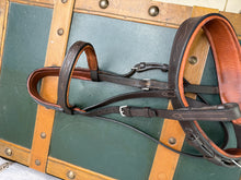 Load image into Gallery viewer, Stitched Padded Hunter Snaffle Bridle - Brown/Tan -Cob Size- Jerome - English Leather