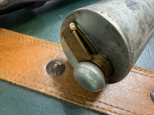 Load image into Gallery viewer, Saddle Flask &amp; Case - Pinder Bros - Vintage Pewter Hunting Hip Flask -English Leather - 10oz/12”