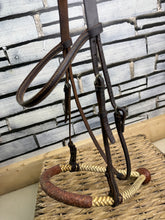 Load image into Gallery viewer, S/H Plaited Rawhide Bossal Leather Bridle -Brown- Full