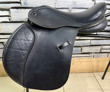 Load image into Gallery viewer, 14 1/2” Wide Silhouette Pony GP Saddle - Black - English Leather - Flat Tree