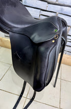 Load image into Gallery viewer, 17 1/2” Wide Ideal Suzannah Dressage Saddle - Black - Suede Seat &amp; Knees
