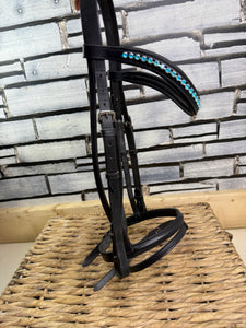S/H Bling Flash Snaffle Bridle - Cob - Black