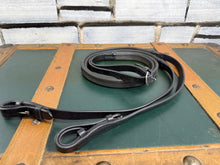 Load image into Gallery viewer, Schockemöhle Rubber Reins - Black Leather &amp; Grip - Full 54”