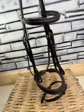 Load image into Gallery viewer, S/H English Sabre Flash Bridle - Brown/Brass - Full