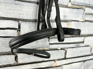 S/H English Padded Flash Bridle - Black - Full